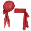 Rode piraat bandana en taille sjerp set voor Halloween piraat kapitein kostuum decoratie - Hoofddoek En Sjerp / Rood