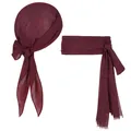 Bourgondische piraten bandana en bijpassende sjerp set voor Halloween cosplay - Hoofddoek En Sjerp / Bordeauxrood