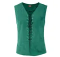 Gilet vert de la Renaissance médiévale à lacets pour les spectacles et cosplay - S / Hauts / Vert