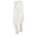 Vista detallada de pantalones medievales de hombre con cordones para disfraces de gala - M / Bottoms / Blanco