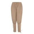 Pantaloni da pirata medievali kaki da uomo con coulisse in vita e lacci alle caviglie - Taglia M / Pantaloni e gonne / Kaki