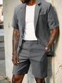 Détail de l'ensemble blazer à manches courtes et short à carreaux noir et blanc - S / Haut Et Bas / Noir