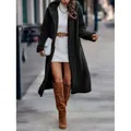 Warmer langer schwarzer Teddy-Kapuzenmantel für Damen modische Winterjacke Plüsch - S / Oberteile / Schwarz