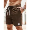 Lässige Herren-Cordshorts in Braun mit verstellbarem weißem Kordelzug in der Taille - S / Unterteile / Kaffeebraun