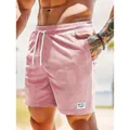 Stilvolle rosa Cord-Shorts für Herren mit verstellbarem Kordelzug und entspannter Passform - S / Unterteile / Rosa