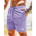 Lila Cord-Shorts für Herren mit minimalistischem Kordelzug und sportlicher Passform - S / Unterteile / Lila
