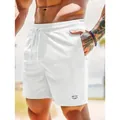 Herren Freizeit-Cord-Shorts in Weiß mit Kordelzug für den Sommer - S / Unterteile / Weiß