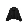 Veste aviateur noire à manches chauve-souris et fermeture éclair pour femme - Noir