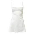Elegante witte satijnen camisole mini-jurk met kant en dunne verstelbare spaghettibandjes - S / Tops / Wit