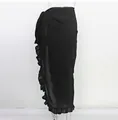 Elegant black ruffled beach wrap skirt for summer ladies sexy beach fashion wear - One Size / Bottoms / Black