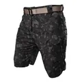 Détail du short tactique camouflage foncé avec une ceinture en toile beige - S / Bas / Imprimé serpent