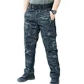 Strapazierfähige schwarze Multicam-Taktikhose für Herren mit mehreren Taschen und Gürtel. - S / Unterteile / Dunkle Nacht Tarnung