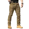 Vooraanzicht van duurzame kaki tactische outdoorbroek met knieverstevigingspanelen - XS / Bottoms / X7 (Elastisch Lente/Herfst) / Bruin