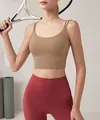 Khaki quick-dry tight sports bra for yoga and tennis, professional athletic wear. - S / Tops / Cocoa