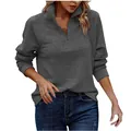 Close-up of women's gray ribbed sweatshirt featuring a stand collar and quarter zip detail - Dark Gray