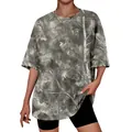 Vue rapprochée de l'imprimé camouflage 3D forêt réaliste sur un t-shirt unisexe ample - S / Hauts / Branches Noir Gris Style 14