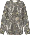 Felpa da donna con motivo mimetico realistico di foglie di acero e rami secchi - Taglia S / Top / Camouflage Foresta (17)
