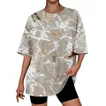 T-shirt unisexe surdimensionné avec motif imprimé 3D de feuilles d'érable et craquelures. - S / Hauts / Feuille Abricot Style 7