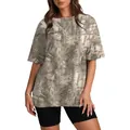 T-shirt oversize unisexe avec imprimé camouflage forestier 3D réaliste pour un style outdoor - S / Hauts / Feuille de Platane Café Style 18