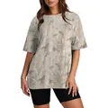 T-shirt à manches courtes oversize unisexe avec imprimé camouflage forêt 3D réaliste - S / Hauts / N° 22 Plume Kaki