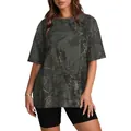 T-shirt oversize unisexe avec imprimé camouflage forestier 3D réaliste et col rond - S / Hauts / Camouflage Marron Foncé & Vert Foncé (No. 26)