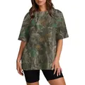 T-shirt unisexe à manches courtes imprimé camouflage feuilles de forêt 3D coupe décontractée - S / Hauts / Camouflage de Feuilles Mortes en Forêt (No. 27)