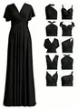 Detail view of 10 different ways to wear this black multi-way convertible maxi dress - S / Bottoms / Black