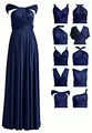Stunning navy blue multi-way convertible maxi dress for bridesmaids and formal parties - S / Bottoms / Navy Blue