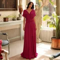 Elegantes magenta Multiway Infinity Bandage Maxikleid für Brautjungfern und Galas - Fuchsia