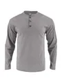 Lässiges graues Herren-Cord-Sweatshirt mit langen Ärmeln und Knopfleiste am Kragen - S / Oberteil Und Unterteil / Grau