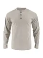 Lässiges langärmeliges Herren-Henleyshirt aus Cord in Hellbeige - S / Oberteil Und Unterteil / Khaki