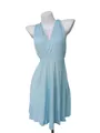 Elegante vestido azul claro multiforma para niñas, ideal para fiestas y eventos - Verde azulado