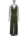 Professional olive green multi-way wrap bandage jumpsuit featuring a stylish wide leg design - Army Green