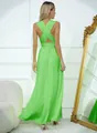 Vue arrière d'une robe longue multi-positions vert citron avec bretelles croisées - Vert Fluorescent