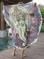 Châle de plage en mousseline imprimé mandala Ganesha - Style Totem Éléphant