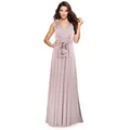 Robe longue à nouer multi-positions vieux rose pour demoiselle d'honneur élégante - Vieux rose