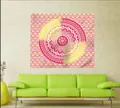 Serviette de plage mandala bohème rouge jaune et tapisserie murale fleur de paon - Style Lotus Mandala