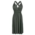 Robe de demoiselle d'honneur gris foncé multi-positions avec bretelles convertibles - S / Gris