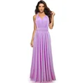 Robe longue violette multi-positions élégante pour demoiselle d'honneur avec dos nu sexy - Mauve Clair