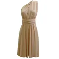 Elegant peach multi-way wrap short dress shown in a stylish one-shoulder variant - Champagne