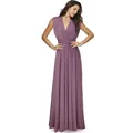 Robe longue prune multi-positions pour demoiselle d'honneur, dos nu sexy - Rose racine de lotus
