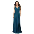 Robe longue convertible sarcelle pour demoiselle d'honneur, robe de soirée style vintage. - Gris Bleu
