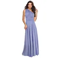 Robe longue multi-positions lavande élégante pour demoiselles d'honneur et soirées - Bleu Violet