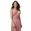 Robe longue rose multi-positions style vintage français pour demoiselles d'honneur - Pêche