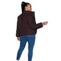 Women's short brown puffer jacket with stand collar in variant view - S / Tops / Dark Brown