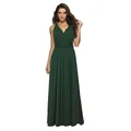 Robe longue multi-positions vert forêt, idéale pour les demoiselles d'honneur ou les soirées. - Vert