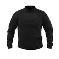 Felpa tattica da uomo in pile nero caratterizzata da un design a doppia cerniera - Taglia S / Top / Pile Inverno - Nero