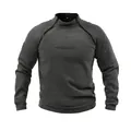 Felpa tattica in pile da uomo con doppie cerniere e collo alto per calore all'aperto - Taglia S / Top / Pile Inverno - Grigio Scuro