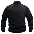Outdoor-Taktik-Sweatshirt für Herren mit Stehkragen aus schwarzem Waffelstrickstoff - S / Oberteile / Schwarz (Waffel)