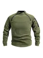 Dettaglio del pullover tattico in pile verde militare con cerniere sulle spalle - XL / Top / Verde militare